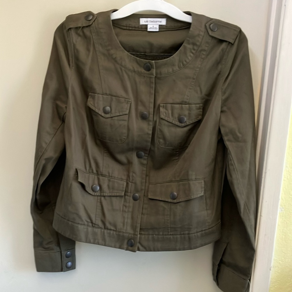 Small Liz Claiborne Military style top. Army green color. New with tags